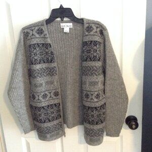 Croft & Barrow "S" Wool cardigan, Eclectic Granny, Nordic Granny, Ski Sweater